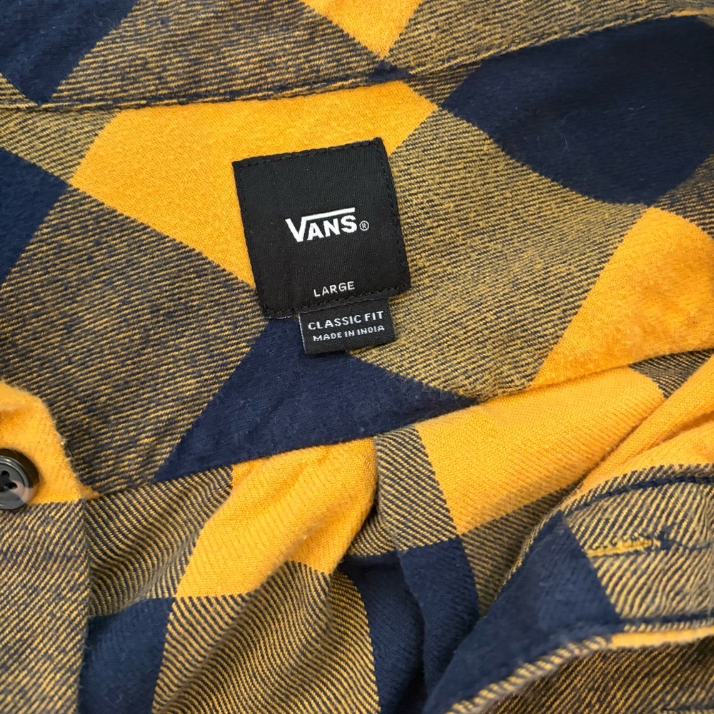 Vans Yellow and Black Checkered Flannel Shirt - Picture 5 of 6